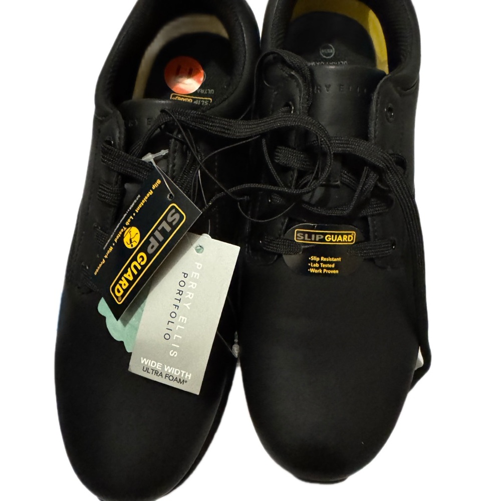 Perry Ellis Black Lace-Up Oxford Work Shoe - Picture 2 of 5